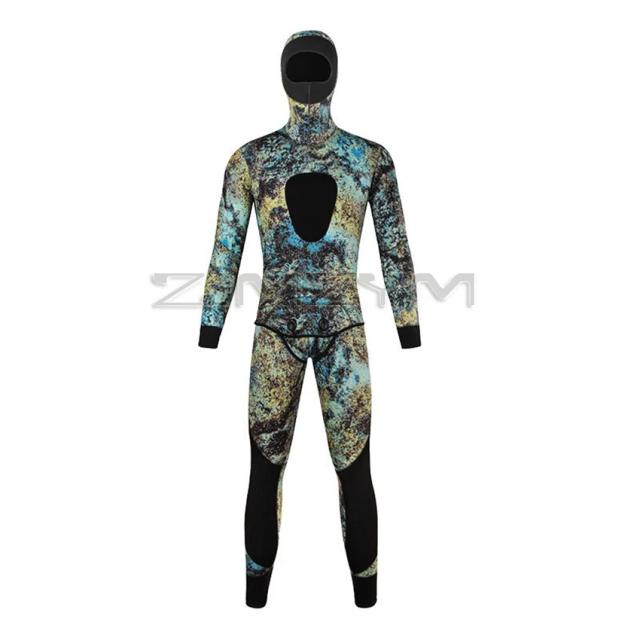 Mergulho Longo Masculino com Capuz em Neoprene de 5mm para Surf e Natação