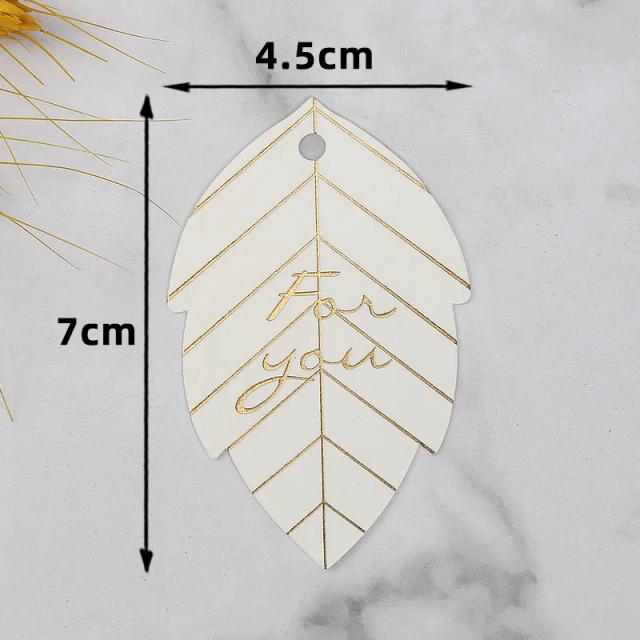Etiquetas de Papel Preto e Branco com Carimbo de Ouro - 50-100 Peças para Presentes Artesanais e Embalagens de Joias DIY