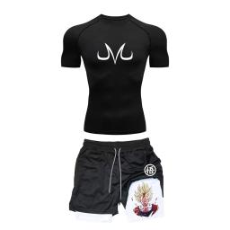 Fato de treino de compressão anime masculino, ginásio Sportswear, Fitness Running Set, Athletic Wear Camisetas, Shorts Performance Verão - Image 2