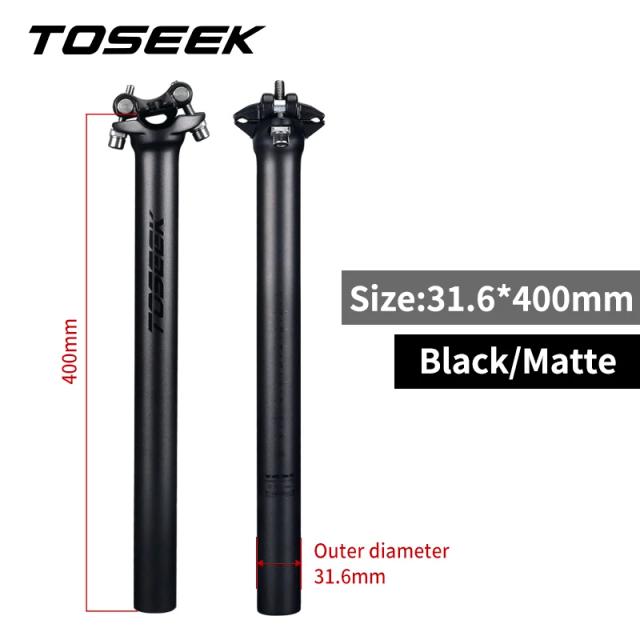 TOSEEK ZF-ONE Espigão de Selim de Carbono 27.2/30.8/31.6mm Preto Fosco 280mm