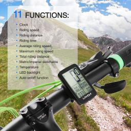 Lixada-Wireless Bike Cycle Computer, Velocímetro recarregável USB, odômetro com Mount Holder, Acessórios de bicicleta - Image 5