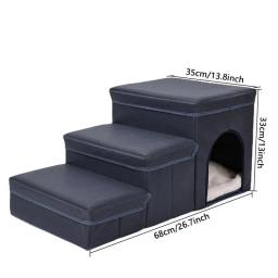 Passos dobráveis para animais de estimação com caixa de armazenamento, Escada para cães, Passos portáteis para cães, Escada para casa, Sofá-cama - Image 6