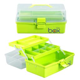 Three-Layer Armazenamento Box ool, Organizador Multipurpose, Portable Handled Container Case, Art Craft e Cosméticos - Image 1