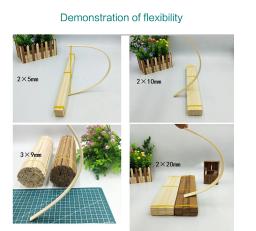 50pc multisize plana varas de bambu artesanato de madeira diy material artesanal fazendo materiais materiais de construção modelo de 30cm de comprimento - Image 6