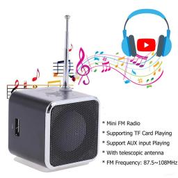 Portátil HiFi Stereo Super Bass Speaker, liga de alumínio, USB Mini Speaker, Alto-falante, Música, MP3, 4 FM Radio Receiver, Suporte Micro TF Card - Image 1