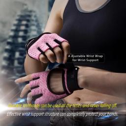 Luvas de treino sem dedos para homens e mulheres, Luvas de levantamento de peso com pulso, Suporte para treinamento de ginástica - Image 3
