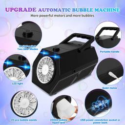 Máquina Automática Bubble Maker, Upgrade Bubble Blower, 50000 + Bolhas por Minuto, Operado por Plugin ou Baterias, Portátil - Image 5
