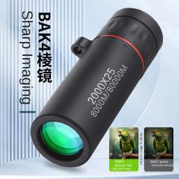 Ao ar livre 2000x25 hd telescópio monocular mini portátil telescópio do telefone móvel com suporte acampamento caça observação de pássaros telescópios - Image 3