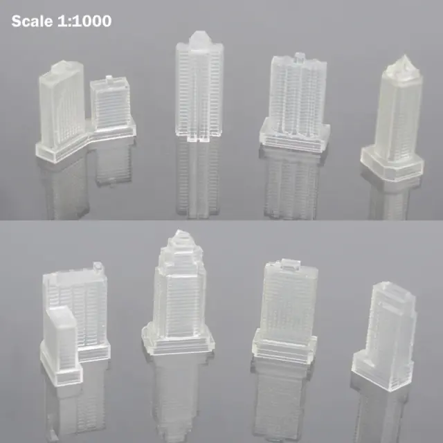 Kits de Material para Modelo de Casa em Escala 1:1000, Diorama de Arquitetura com Componentes em ABS e Mesa de Areia, Conjunto com 3 Peças