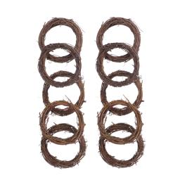 10 pçs natal rattan grinalda natural videira rústico anel grinalda diy artesanato base para guirlanda de natal porta cabide guirlanda - Image 1