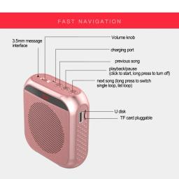 Amplificador de voz sem fio portátil recarregável, 10w, para professores, guia turístico, megafone, microfone uhf, alto-falante de ensino - Image 4