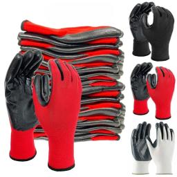 Luvas De Trabalho De Segurança De Nylon, Aperto De Jardinagem, Luvas De Trabalho De Proteção Industrial, Construtores Revestidos De Nitrilo Premium, Aderência Excelente, 2024 - Image 1