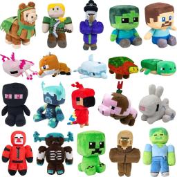 15-60cm jogo lobo brinquedos de pelúcia rosa axolotl pelúcia animais macios porco brinquedos boneca decoração para casa presentes para crianças - Image 1