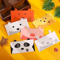 Conjunto de 10 cartões de negócios e aniversário de animais de desenho animado, cartões de mensagem DIY para crianças, convites e saudações para festa de aniversário - Image 2