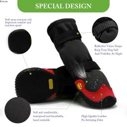 Botas de neve antiderrapantes impermeáveis para cães grandes, Sapatos reflexivos para cães grandes, Botas de caminhada para animais de estimação - Image 2