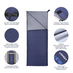 LIXADA-Saco de dormir com envelope exterior, camping, viagens, caminhadas, velo, ultraleve, portátil, 190x75cm, 680g - Image 3