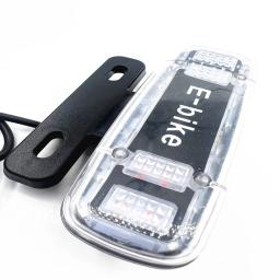 LED E-bike luz traseira, lâmpada de segurança, luzes traseiras Running para bicicletas elétricas, passeios noturnos, 4 modos, luz traseira colorida, 2-em-1 - Image 2