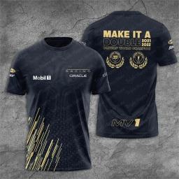 Camiseta holandesa masculina de corrida com logotipo extragrande, alta qualidade, campeão mundial de Verstappen, manga curta, 1 piloto, fãs, 2022 - Image 5