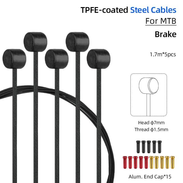 Kit Cabos Transmissão e Freio Bicicleta Aço Inox PTFE Universal