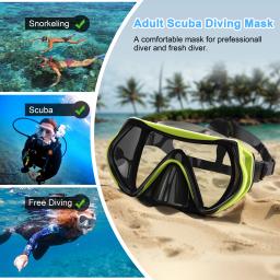 Máscara de mergulho Óculos de natação Scuba Snorkel Saia de silicone Vidro temperado Óculos de mergulho Kit de snorkel para treinamento de natação - Image 5