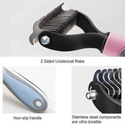 Pet Safe Dematting Comb, Rake Undercoat dupla face para cães e gatos, Aparador de pêlos, Dematting Deshedd Combs, Puppy Grooming Tool - Image 4