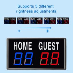 Placar eletrônico com controle remoto, LED de 4 dígitos, placar, tênis de mesa, tênis de mesa, basquete, pingue-pongue - Image 5