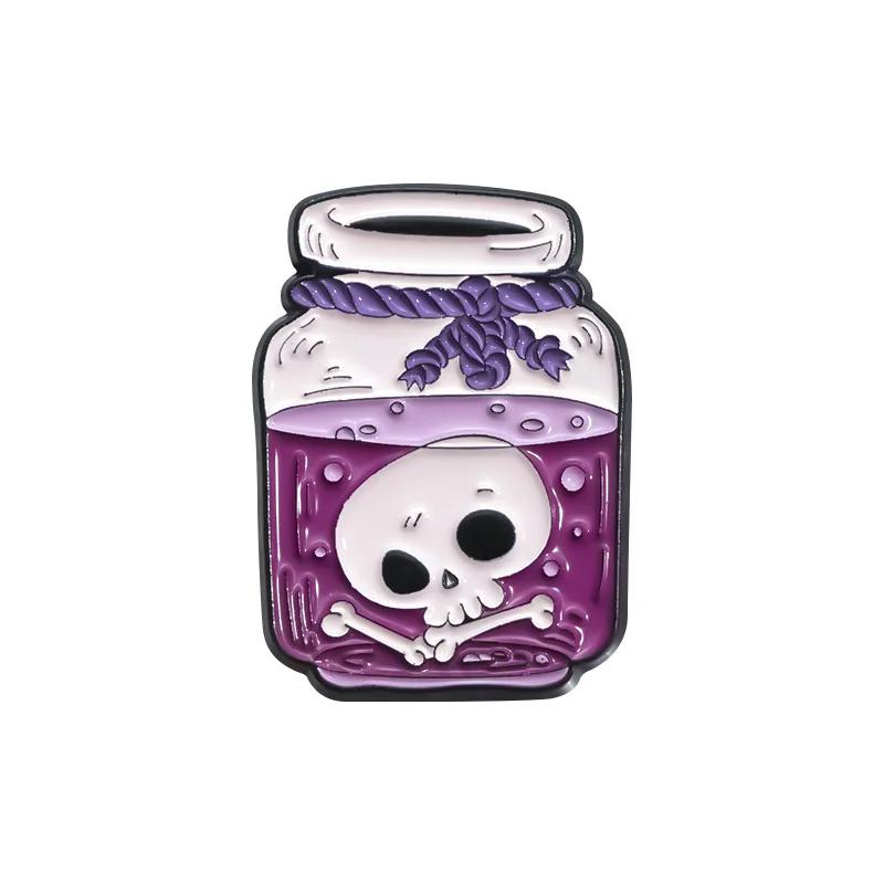 Broche De Esmalte De Vidro Desejando Garrafa De Desenhos Animados, Gato Fantasma, Cogumelo Lua, Emblema De Metal De Garrafa De Planeta, Pin De Lapela De Animal Do Punk, Presentes De Jóias - Image 1