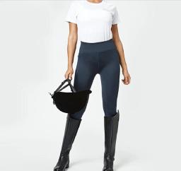 Nova moda esportes assento completo calças de cavalo de silicone feminino equestre roupas esportivas elásticas cintura alta apertado equitação anti deslizamento calças - Image 5