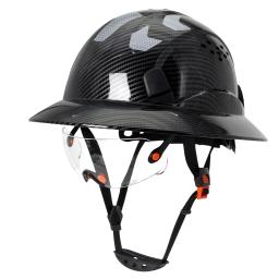 Capacete De Segurança De Borda Completa Com Óculos De Proteção, Chapéu De Construção, Adesivo Reflexivo, Protetor, Trabalhando, Equitação, Escalada, Tampa De Resgate - Image 1