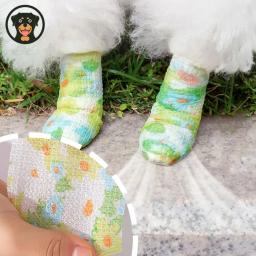 Respirável Elastic Pet Shoes, descartáveis Pé Cobre, Sujeira-Proof, Retrátil, Fita Sports, Acessórios ao ar livre, Gato e Cão Bandagens - Image 3