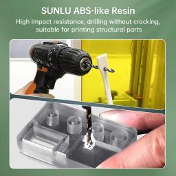 Sunlu-ABS-LIKE Low Profile Superfície Lisa Resina UV Cura, fácil de Moldar, Fotopolímero de alta precisão, SLA, DLP, Impressora LCD, 405nm, 1000G - Image 3