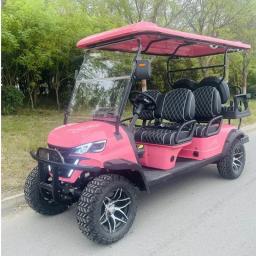 Barbie Rosa Carrinho de Golfe Elétrico, 4 Assentos, Caça, Buggy para Famílias, Atividades ao Ar Livre, 48V - Image 6