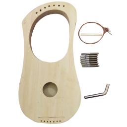 Lira Harpa DIY Kit, Madeira Baixo, Cordas, Tuning Wrench, String Post, Sela, Minority Instruments grego, 448D, 7 Cordas - Image 3