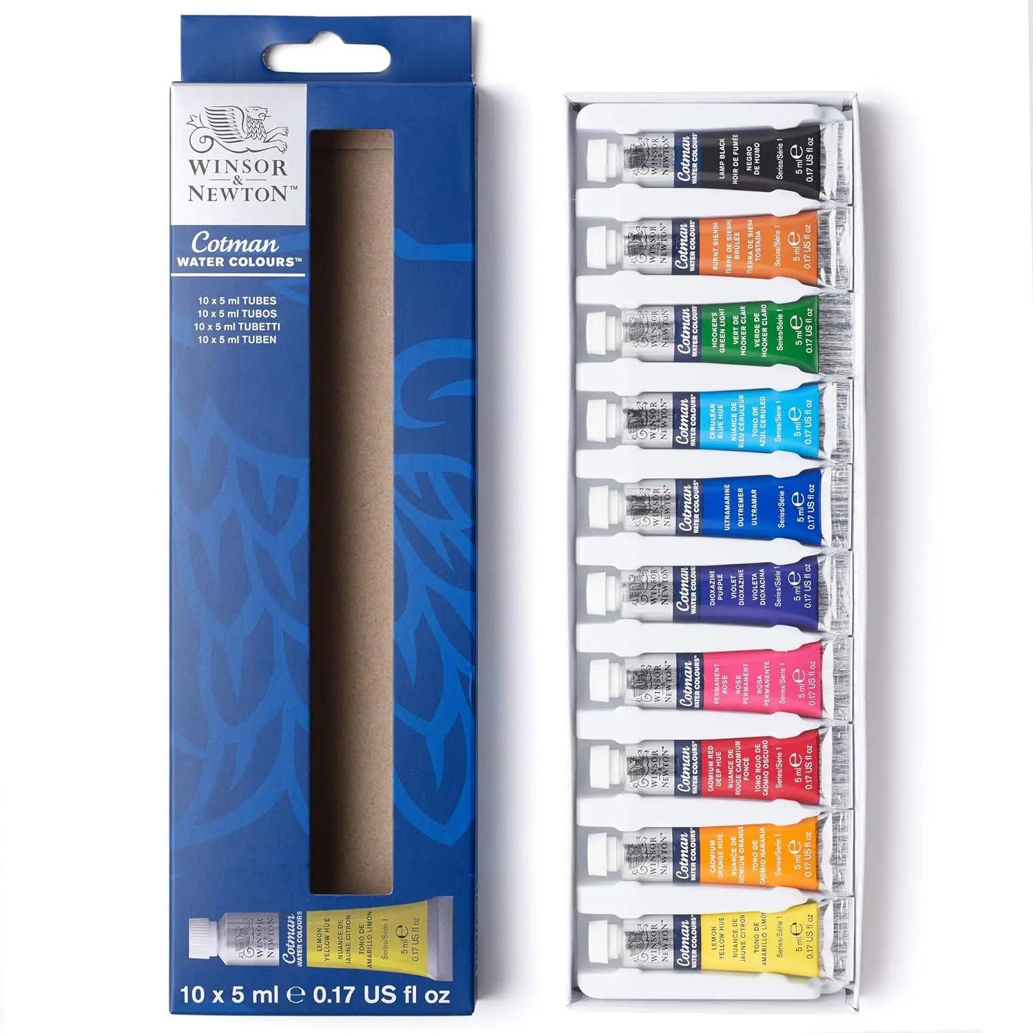 Conjunto de Tintas Aquarela Winsor e Newton Cotton, Tubos de Alta Transparência, Proporciona Leveza Excepcional, 10 20 Cores, 5ml 0.17 oz - Image 1