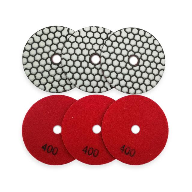 Conjunto Shdiatool de 6 Discos de Lixa de Resina Flexível para Polimento a Seco de Granito e Mármore - Diâmetro 4"/100mm