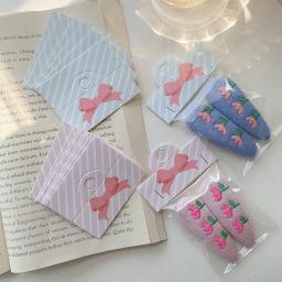 Cartões de papel de embalagem dobrável, cartões rosa para joias artesanais, papelão de exibição de flores pendurado no varejo 6,4x4cm, 50 unidades por lote - Image 3