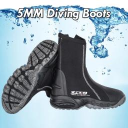 Neoprene Diving Boots for Men, High Upper, Cold Proof, Swimming Shoes for Snorkeling, Surf, Kayak, Vela, Beach Creek, Novo, 5mm, 2023 - Image 1
