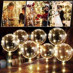 LED Light Up Bobo Balões Transparentes, Luzes de Cordas, Natal, Casamento, Decoração De Festa De Aniversário, Baby Shower, 10Pcs - Image 1