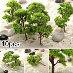 Mini árvores modelo artificiais, árvore miniatura, cenário, decoração de ferrovia, construção, acessórios para paisagem, 10 peças - Image 5