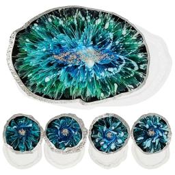 Ore Forma Edge Coasters Mold Set, Molde de resina epóxi, Bandeja de resina grande, Sílica Gel, DIY Craft, 4Pcs - Image 1