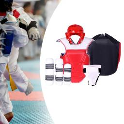 Equipamento protetor para treinamento em artes marciais, Taekwondo masculino, equipamento versátil, vermelho - Image 4
