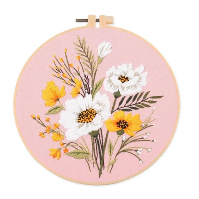 Kits de Bordado 3D de Flores e Paisagens para DIY - Costura e Arte em Arco