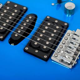 IRIN-Guitarra Elétrica Azul com Saco, Corpo de Bege, 24 Frets, 6 Cordas, Amplificador, Sintonizador, Capo Pick, Pano de Limpeza, Peças - Image 5