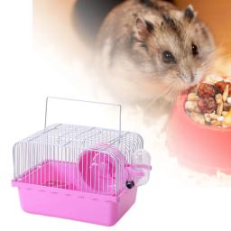 Gaiola de hamster de plástico com roda, Estojo portátil para ratos, Caixa de transporte para animais pequenos - Image 3