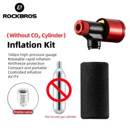 ROCKBROS-Bicicleta CO2 Cilindro Bomba, Bico De Gás, Inflator Rápido, Cabeça Inflável, Adaptador De Alumínio, Equitação, Acessórios De Emergência - Image 1
