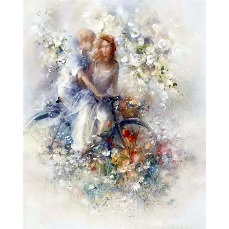 RUOPOTY-Pintura De Lona Por Números, Menina Bonita, Pintura A Óleo Da Arte, Kit De Pintura Handwork, Aquarela, Decoração De Casa Do Vintage - Image 1