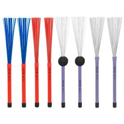 Retrátil Drum Brushes para Jazz Cajon Bateria, Multicolor Instrumento Musical, Percussão Peças, Alta Qualidade, 2Pcs - Image 1