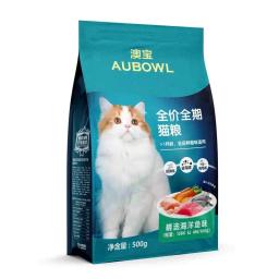 Comida de Gato Sabor Peixe, Gatos e Gatinhos Adultos, Gordura Geral e guelras, Nutrição Marinha, 500g - Image 1