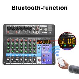 TEYUN-DJ Som Mesa De Mistura Console, Audio Mixer, Bluetooth, USB Play, Controlador De Gravação, Mixagem Console, 24 DSP Efeito, 8 6 4 Canais, 48V - Image 2