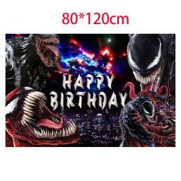 Herói veneno tema festa de aniversário decoração banner balão pano de fundo bolo topper suprimentos chá de bebê - Image 4